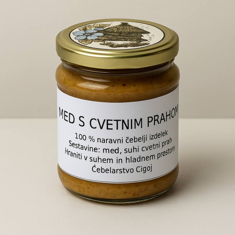 Kozarec medu na svetli podlagi